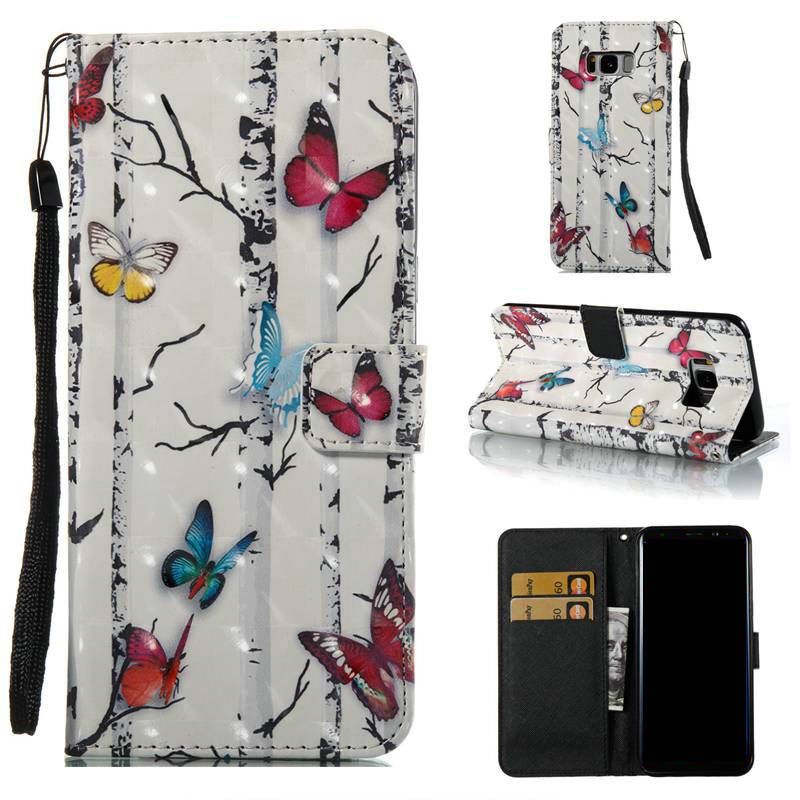 

Butterflies 3D Painted PU Phone Case for Samsung Galaxy S8 Plus, Colormix