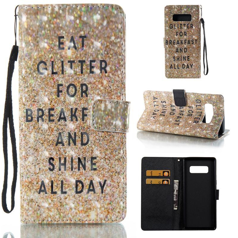 

Sparkling Breakfast 3D Painted Pu Phone Case for Samsung Galaxy Note 8, Colormix