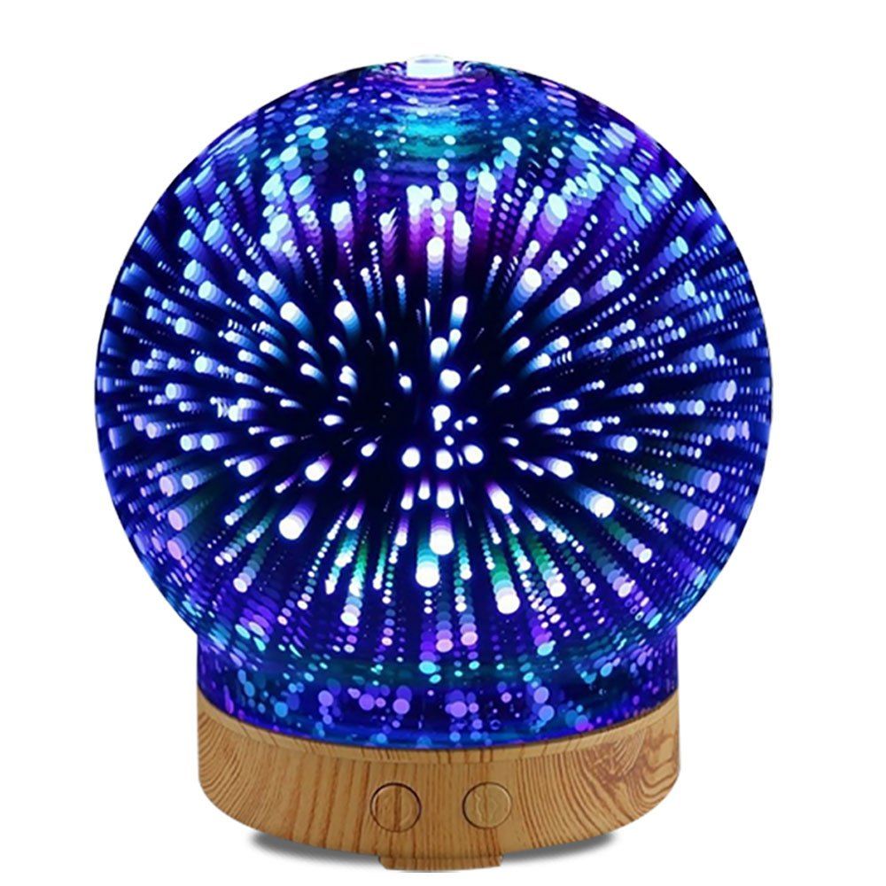 2018 100ml 3d Fireworks Glass Air Humidifier Ultrasonic Aroma 100ml 3d Fireworks Glass Air Humidifier Ultrasonic Aroma Diffuser Led Night Light Wood Grain Chinese