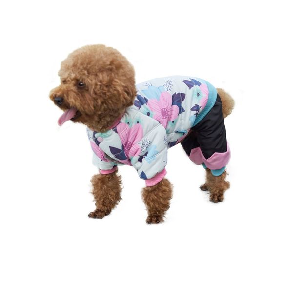 Puppy Jumpsuit Comfy Pet Dog Classic Sweater Coat Fleece Tricots Vêtements - Rose Fleur 2XL