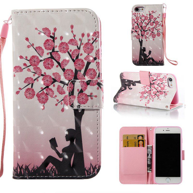

Plum Tree Girl 3D Painted Pu Phone Case for Iphone 7, Colormix