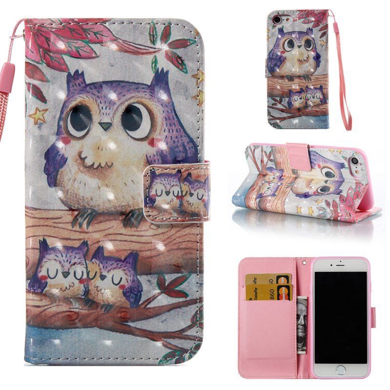 

Purple Owl 3D Painted Pu Phone Case for Iphone 7, Colormix