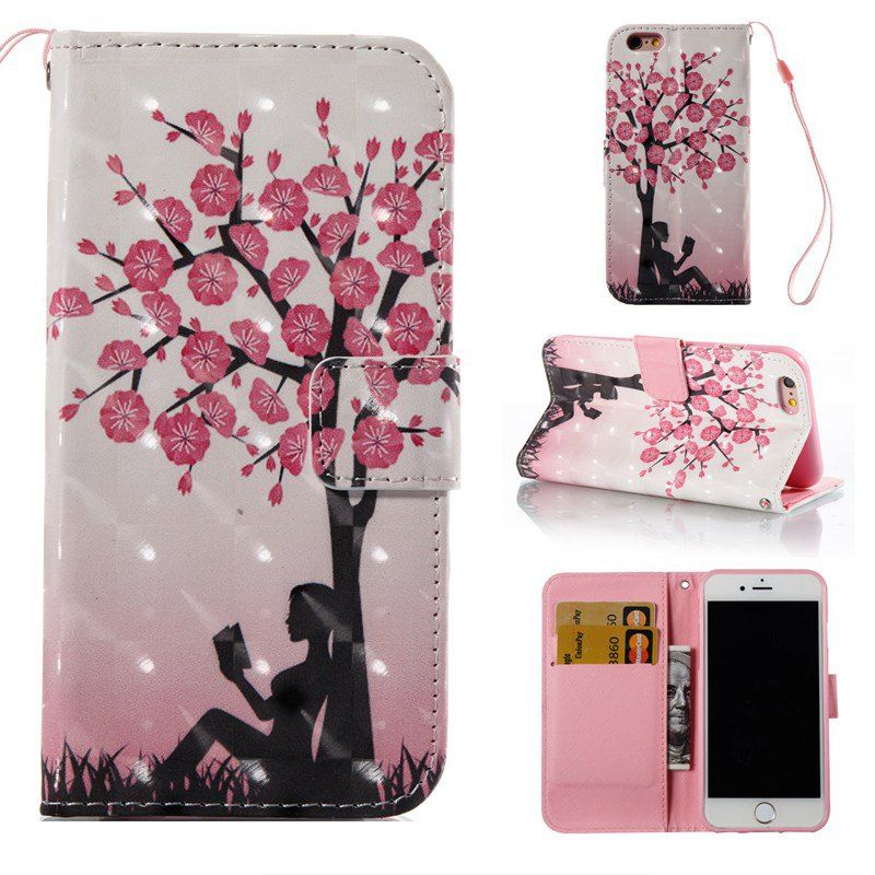 

Plum Tree Girl 3D Painted Pu Phone Case for Iphone 6S 6, Colormix