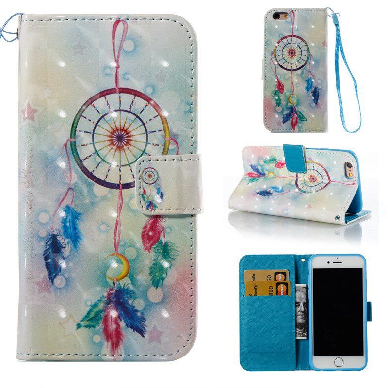 

Feather Wind Chimes 3D Painted Pu Phone Case for Iphone 6S 6, Colormix