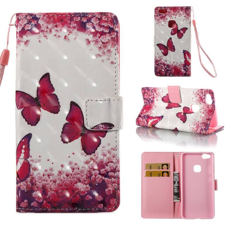 

Rose Butterfly 3D Painted Pu Phone Case for Huawei P10 Lite, Colormix