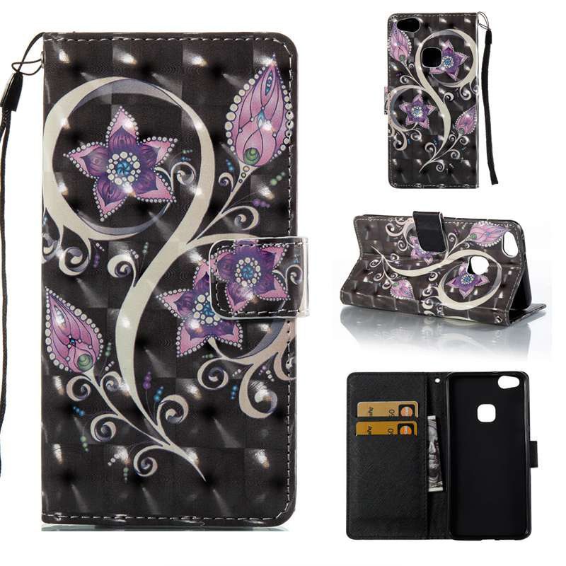 

Peacock Flower 3D Painted Pu Phone Case for Huawei P10 Lite, Colormix