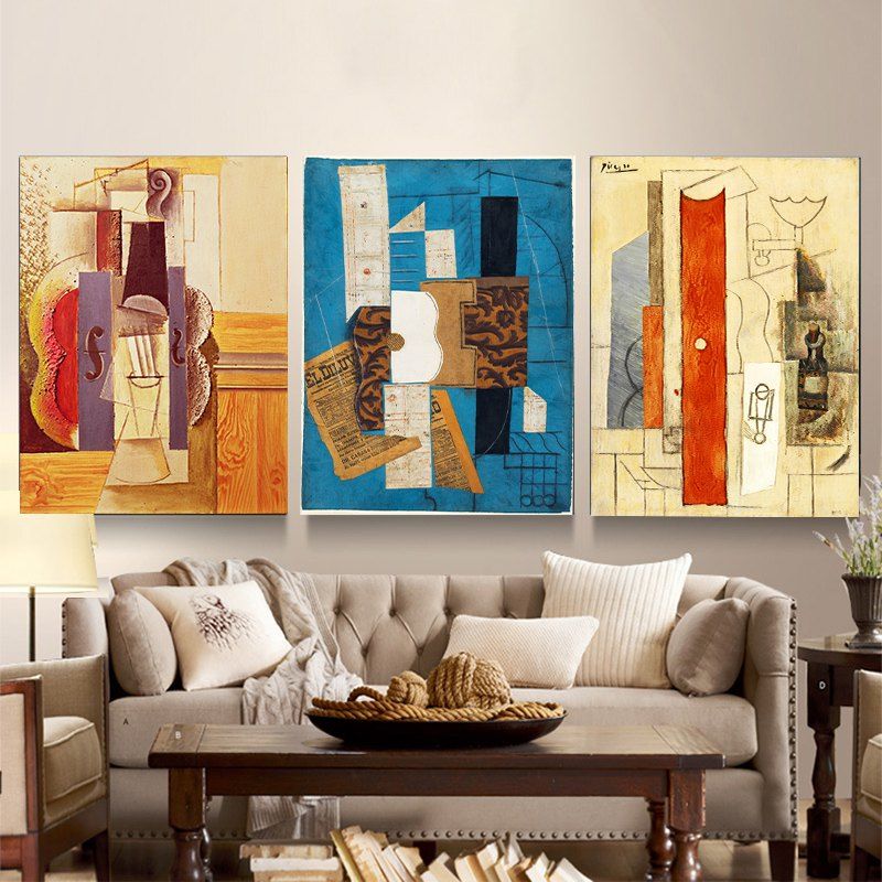 

Colourful Abstract Frameless Triple Decorative Painting 12 x 16 inch, Colormix