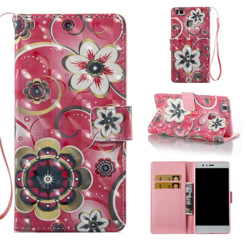 

Tulip Flower 3D Painted Pu Phone Case for Huawei P9 Lite, Colormix