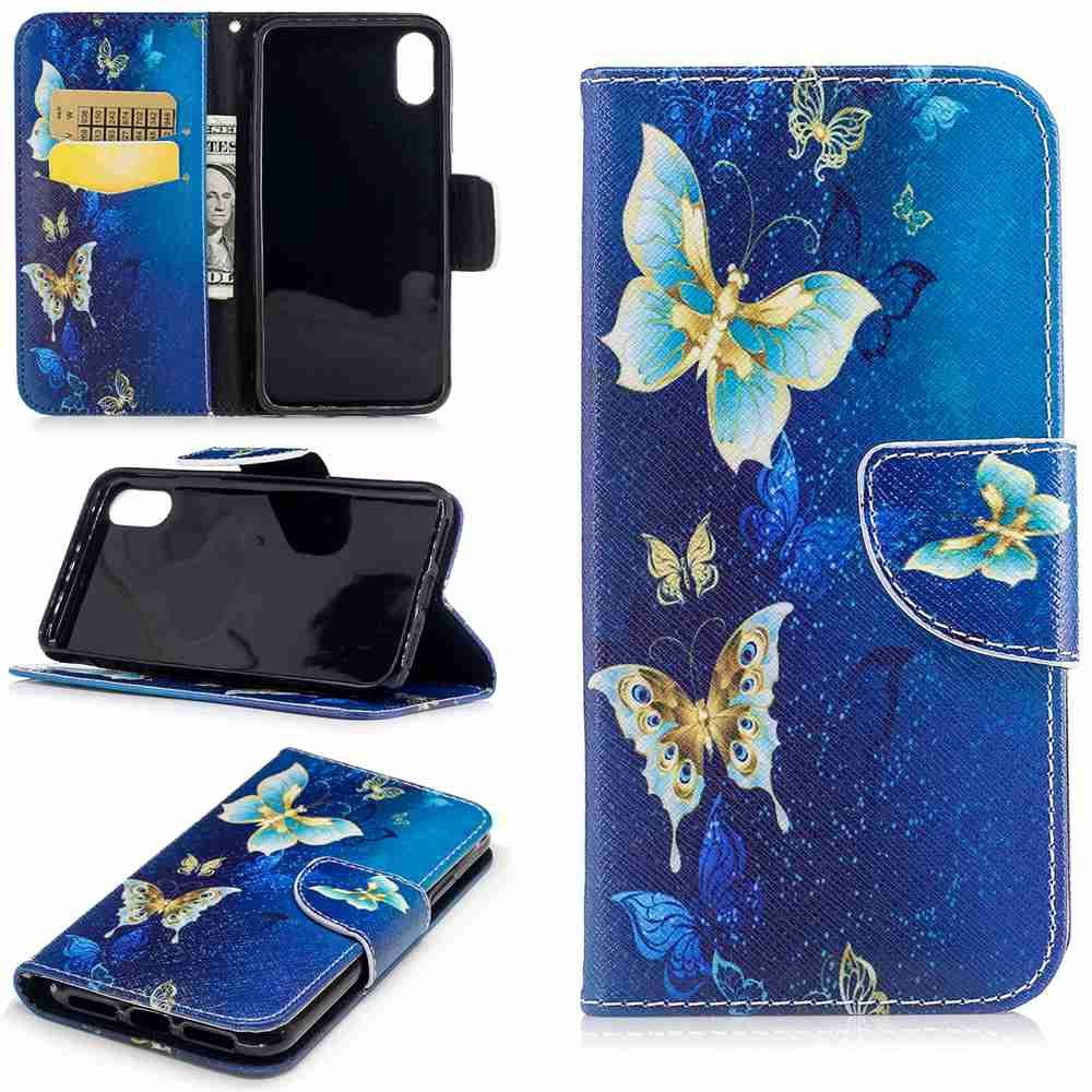 

Yellow Butterfly Painted Pu Phone Case for iPhone X, Colormix