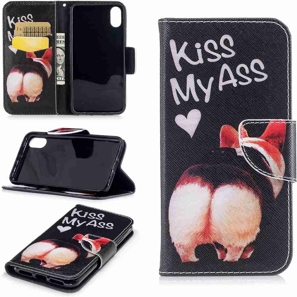 

Butt Painted Pu Phone Case for iPhone X, Colormix