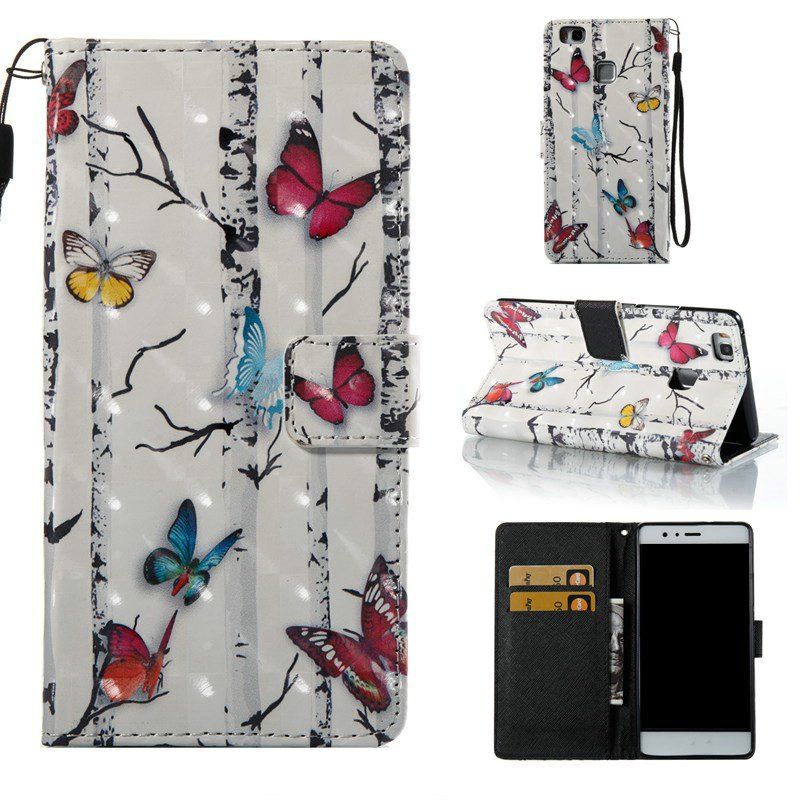 

Butterflies 3D Painted Pu Phone Case for Huawei P9 Lite, Colormix