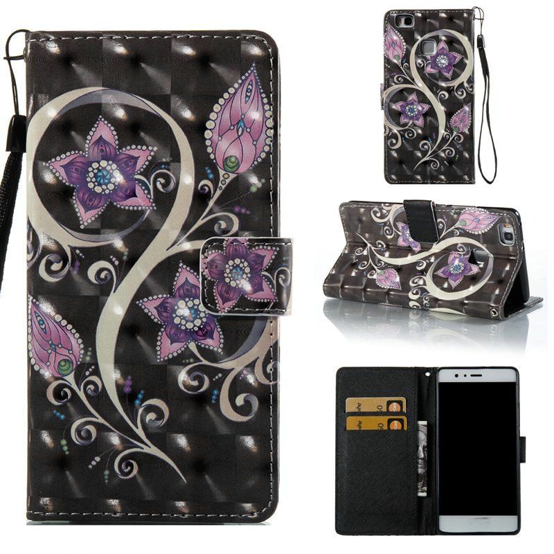 

Peacock Flower 3D Painted Pu Phone Case for Huawei P9 Lite, Colormix