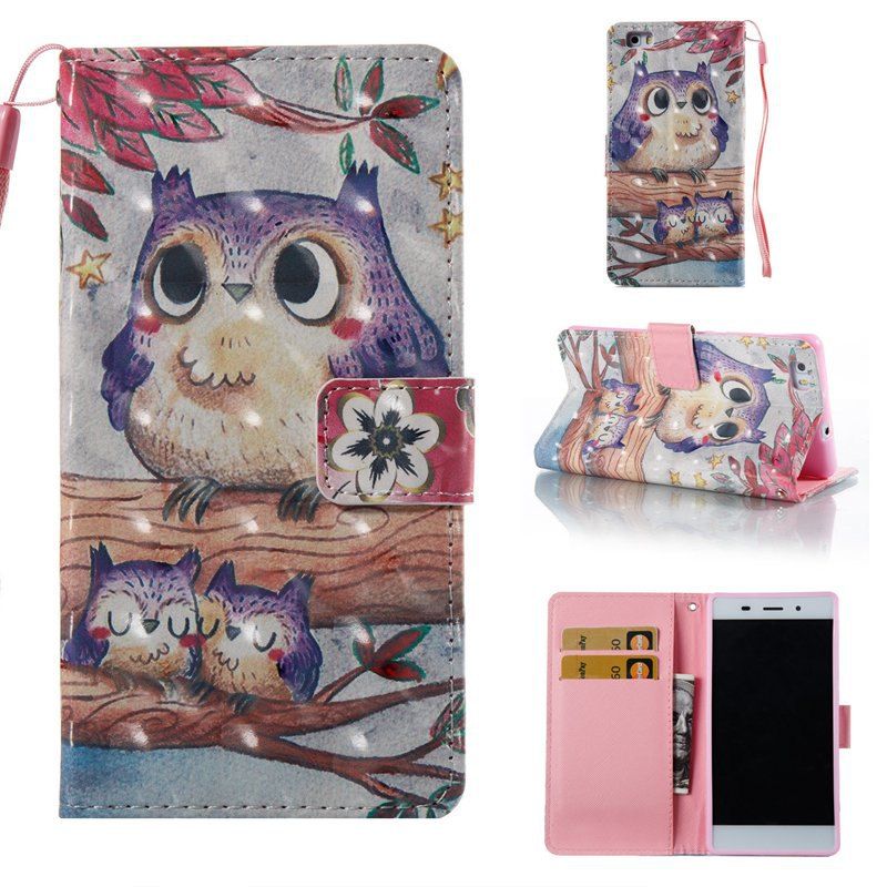 

Purple Owl 3D Painted Pu Phone Case for Huawei P8 Lite, Colormix