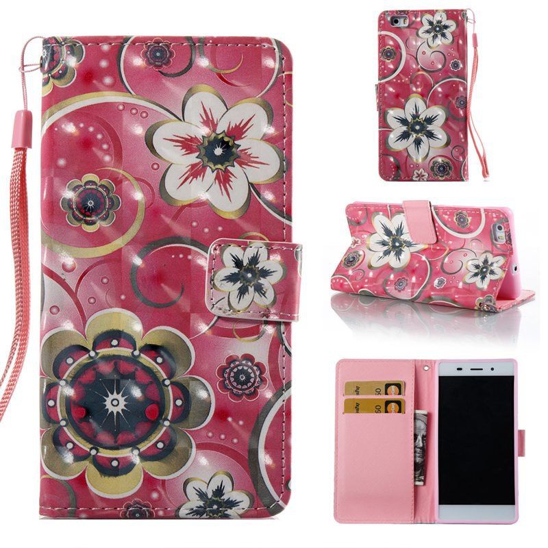 

Tulip Flower 3D Painted Pu Phone Case for Huawei P8 Lite, Colormix