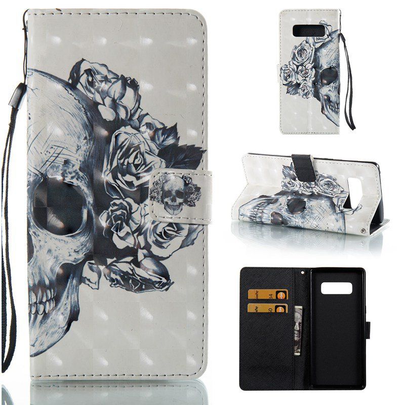 

Skull 3D Painted Pu Phone Case for Samsung Galaxy Note 8, Colormix