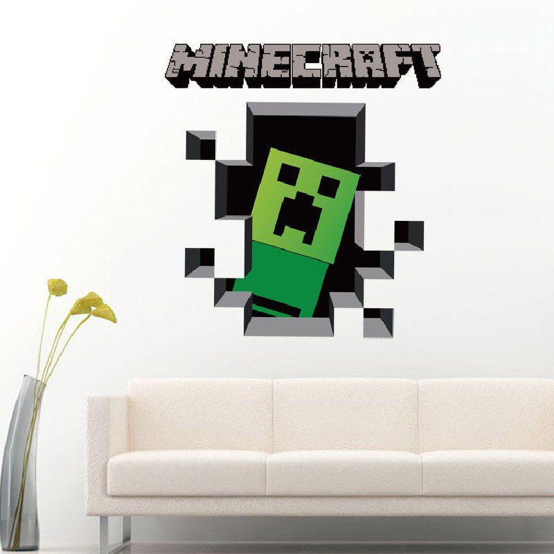 

Surprised Expression in Game Wallpaper Minecraft Decoration Kid Room, Mix color