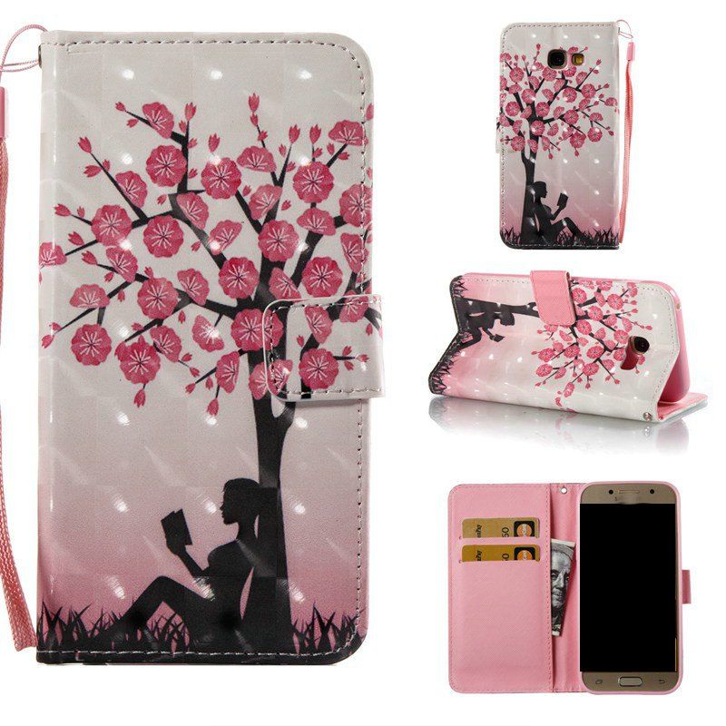 

Plum Tree Girl 3D Painted Pu Phone Case for Samsung Galaxy A3 2017, Colormix
