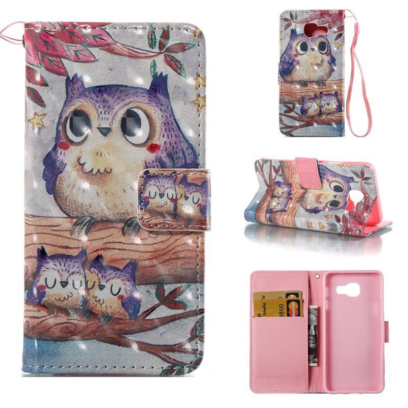 

Purple Owl 3D Painted Pu Phone Case for Samsung Galaxy A3 2016, Colormix