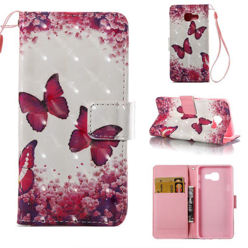 

Rose Butterfly 3D Painted Pu Phone Case for Samsung Galaxy A5 2016, Colormix