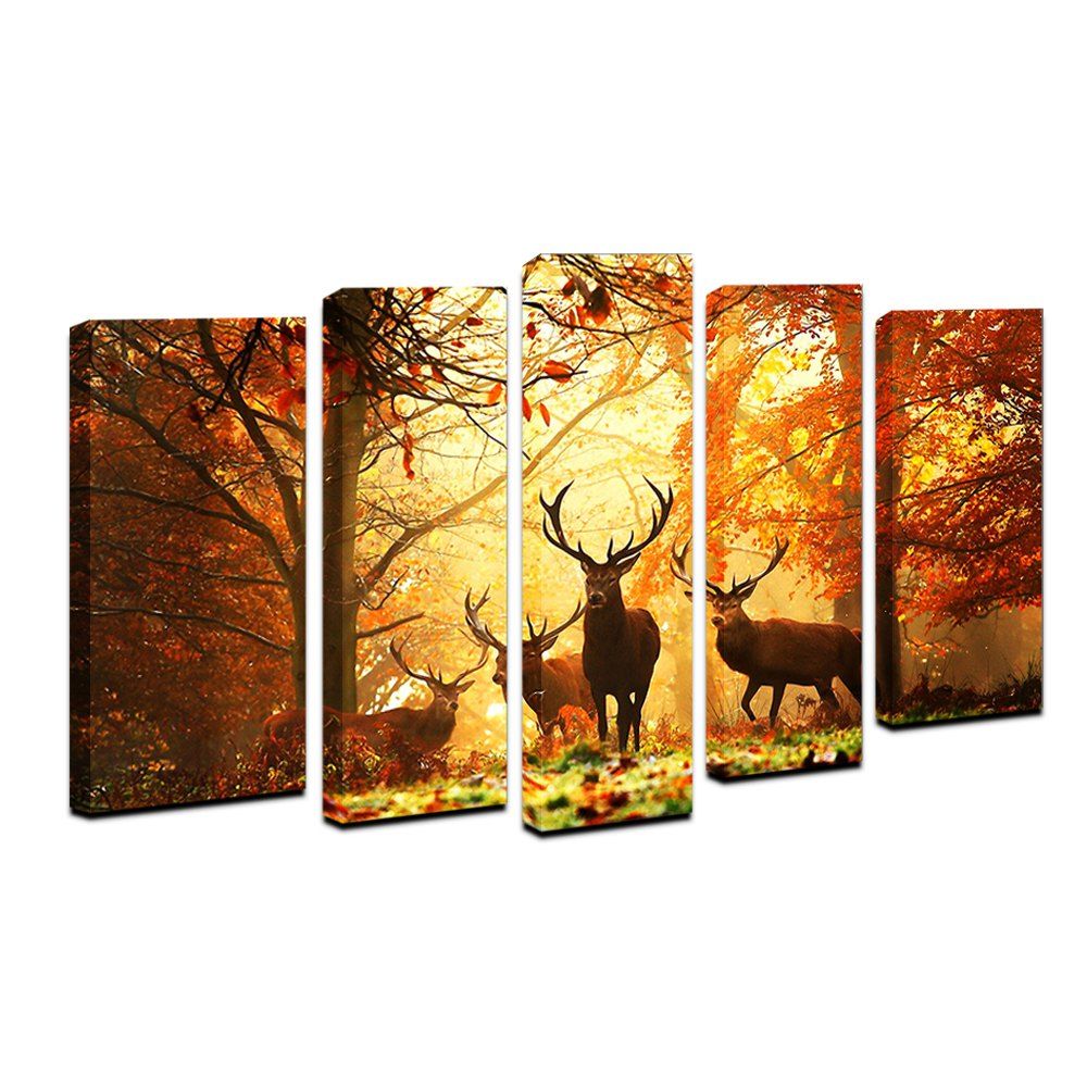 2018 Yhhp Elk In The Antumn Forest picture Print Modern Wall Art On ...