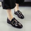 Retro Buckle Tassels Chaussures plates - Noir 40