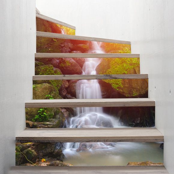 Waterfall Style Stair Sticker Wall Deco - COULEUR MELANGER 18 X 100CM X 6 PIECES