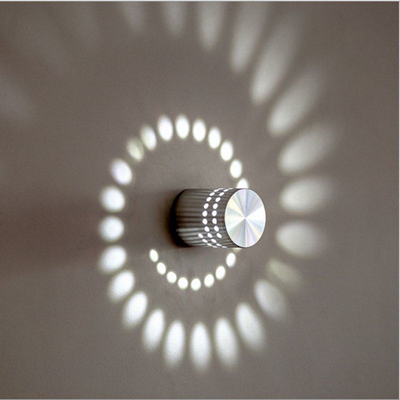 

Ledtey 3W LED Cylinder Creative 100-240V Wall Lamp, Silver gray