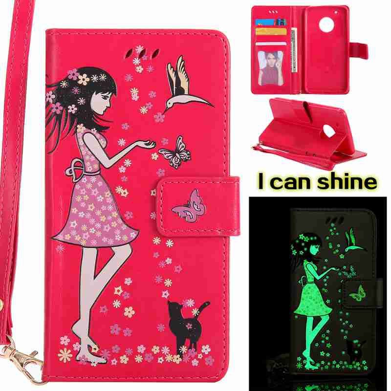 

Women Cat Luminous Painted Pu Phone Case for Moto G5 Plus, Tutti frutti