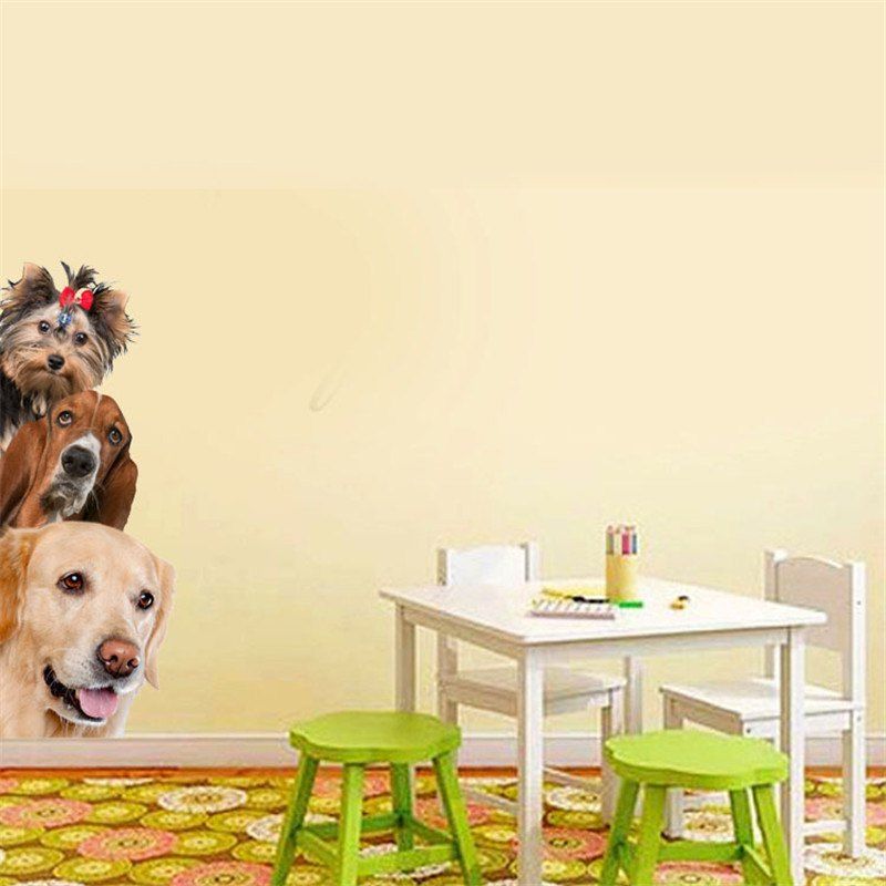 

Home Decoration Cute Dog 3D Removable Wall Stickers, Colormix