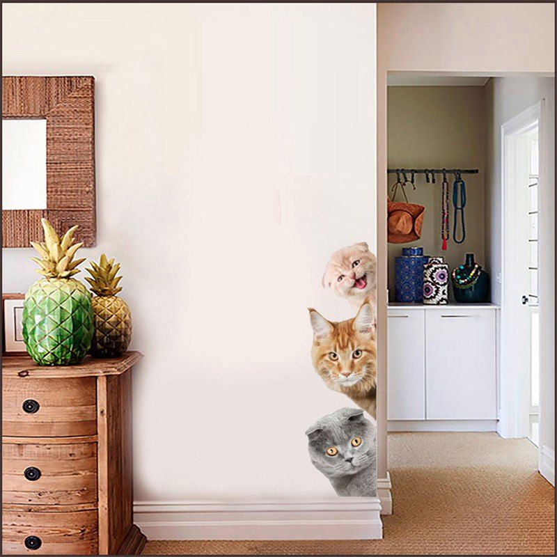 

Home Decoration Cute Cat 3D Removable Wall Stickers, Colormix