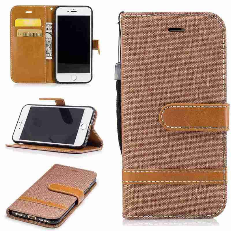 

Fight Color Denim Pu Phone Case for Iphone 6 6S, Brown