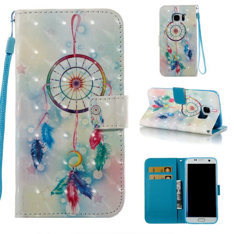 

Feather Wind Chimes 3D Painted Pu Phone Case for Samsung Galaxy S7 Edge, Colormix