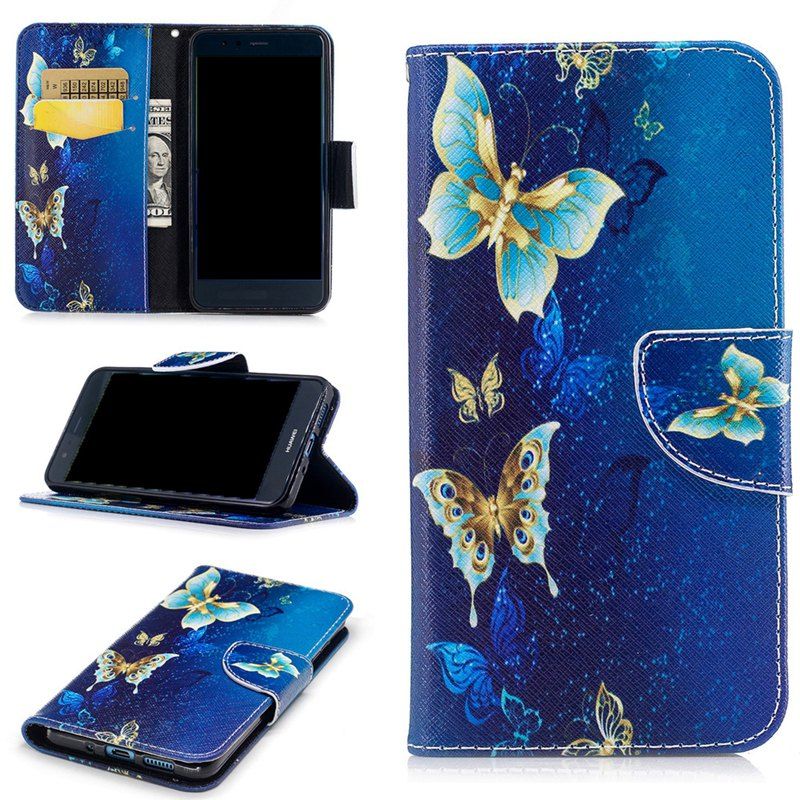 

Golden Butterfly Painted Pu Phone Case for Huawei P10 Lite, Colormix
