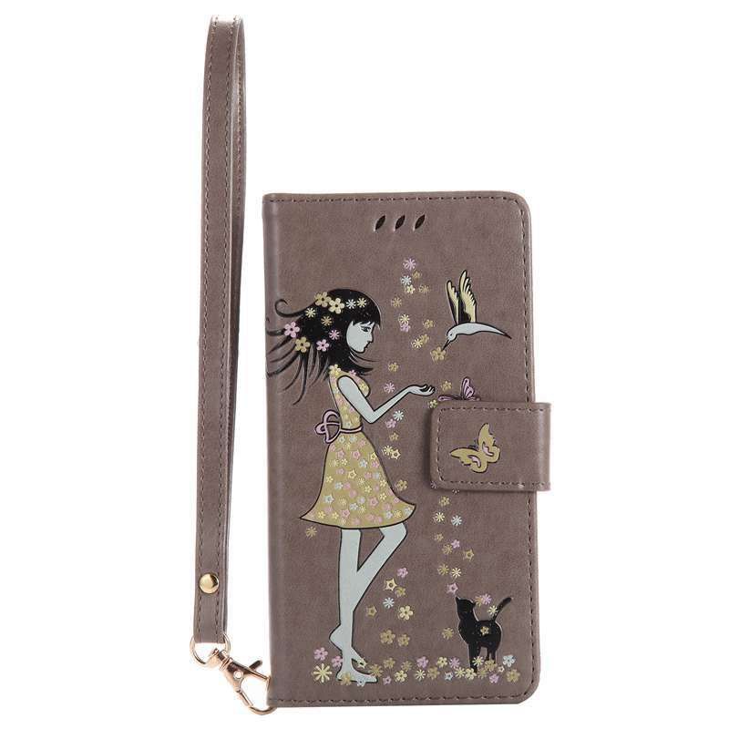 

Women Cat Luminous Painted Pu Phone Case for Samsung Galaxy A5 2017, Oyster