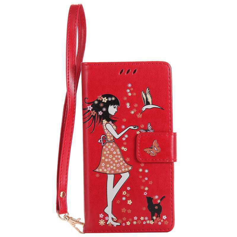

Women Cat Luminous Painted Pu Phone Case for Samsung Galaxy A5 2017, American beauty