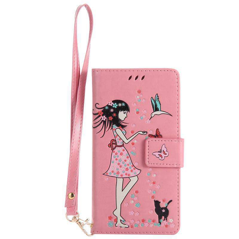 

Women Cat Luminous Painted Pu Phone Case for Samsung Galaxy A5 2017, Pink
