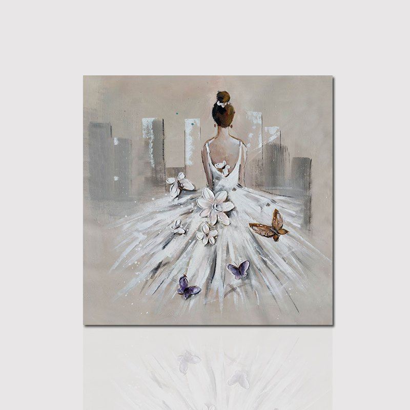 

Hx-Art Unframed Canvas Dance Dresses Butterfly Decoration Paintings, Colormix