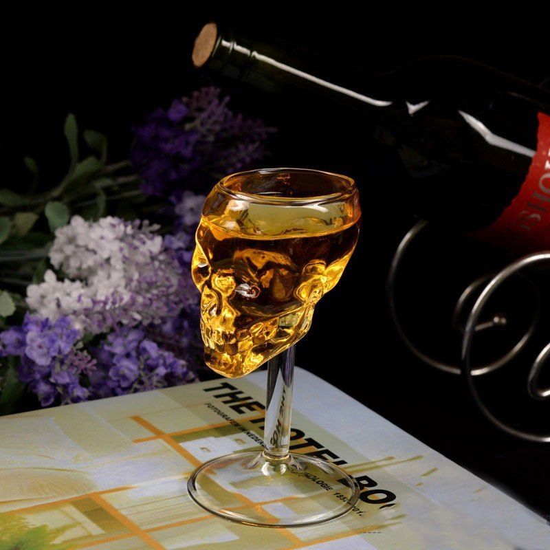 

High Boron Silicon Glass 3 D Vodka Whisky Observation Skulls Wine Goblet, Clear white