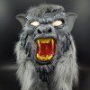 Yeduo Masque de Tête de Loup D'animal en Latex de Vente Chaude avec Cheveux Costume Habillé Effrayant de Fantaisie Fête d'Halloween Horreur Masques Anonymes - multicolore 
