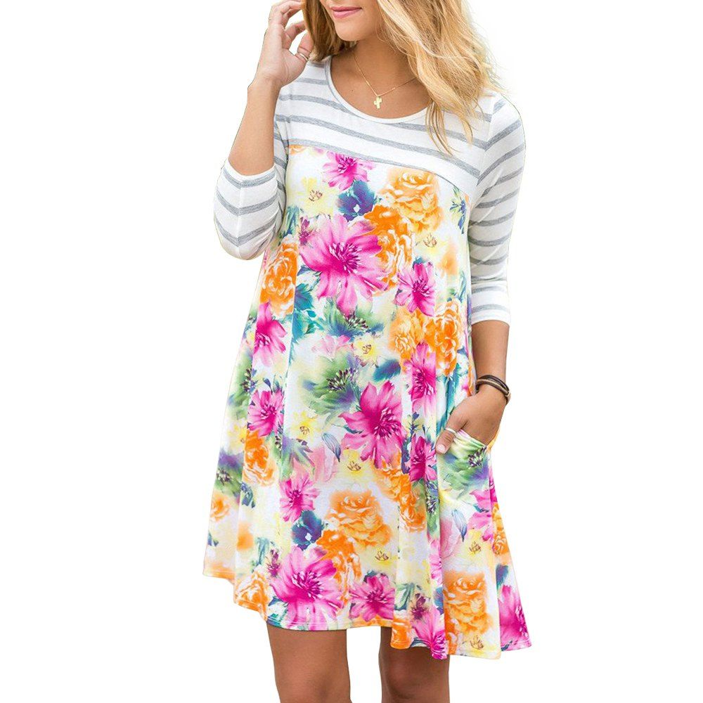 Robe mi,longue d\u0027impression de style d\u0027automne 2017