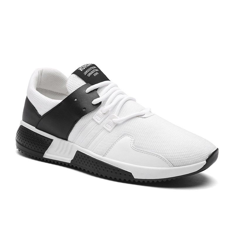 

Color Block Lace-Up Sport Shoes, White