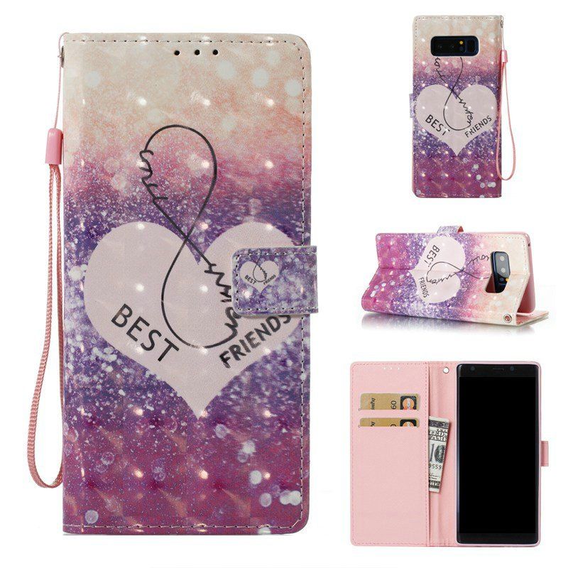 

3D Painted Pu Phone Case for Samsung Galaxy Note 8, Purple