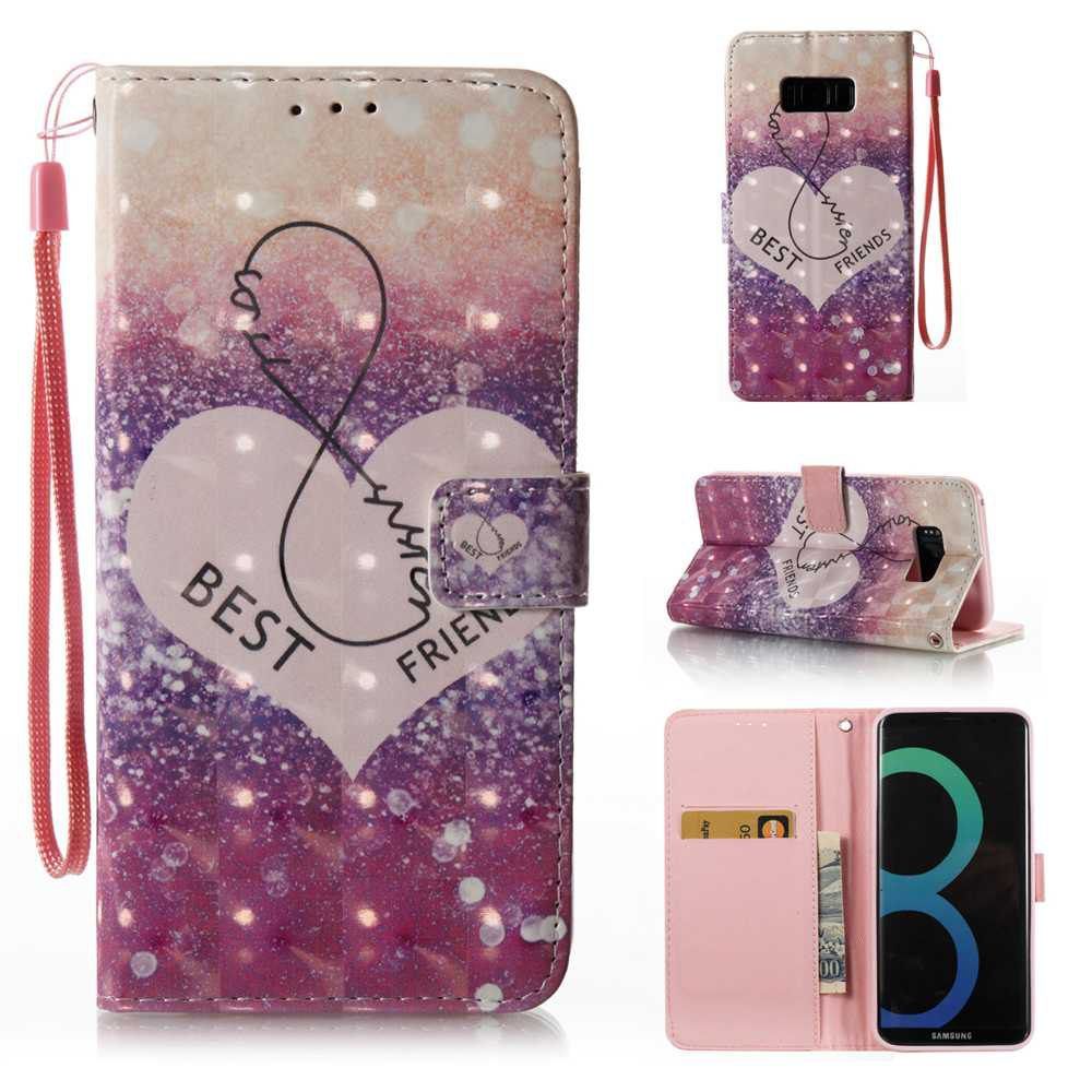 

3D Painted Pu Phone Case for Samsung Galaxy S8 Plus, Purple