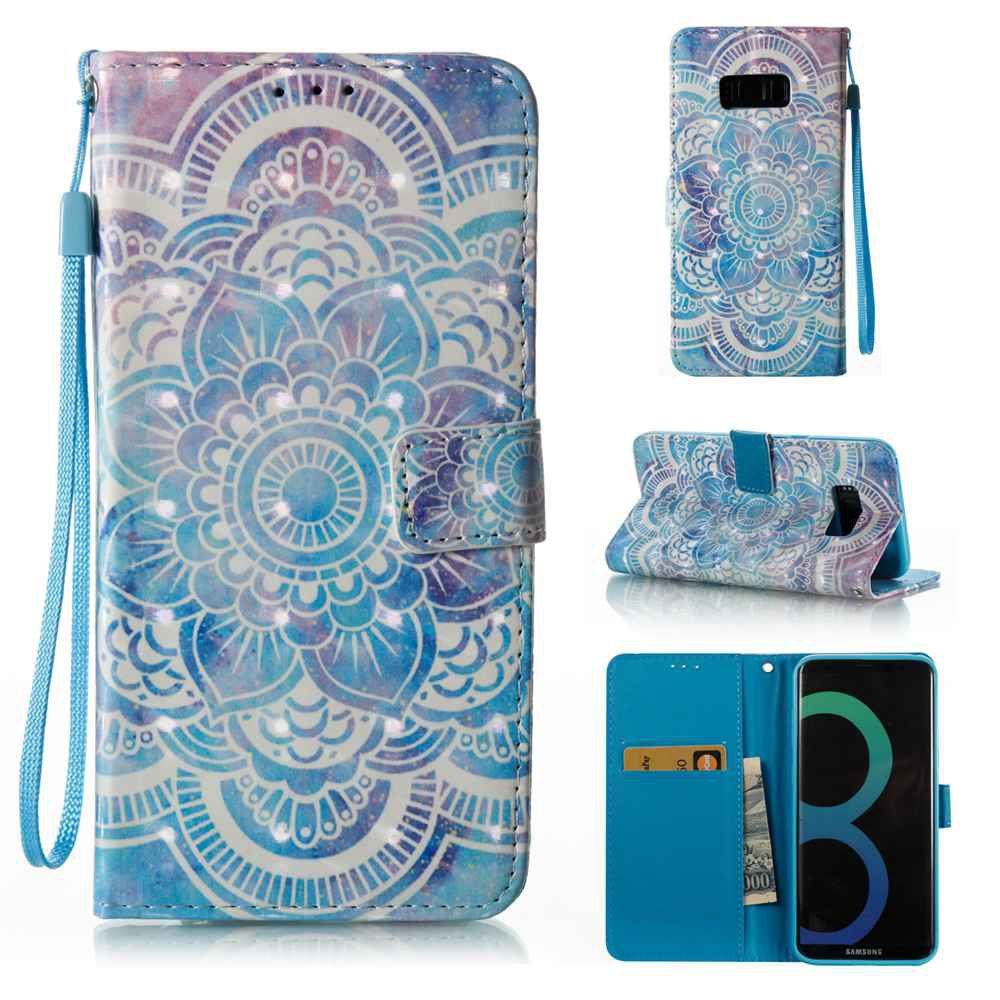 

3D Painted Pu Phone Case for Samsung Galaxy S8 Plus, Blue