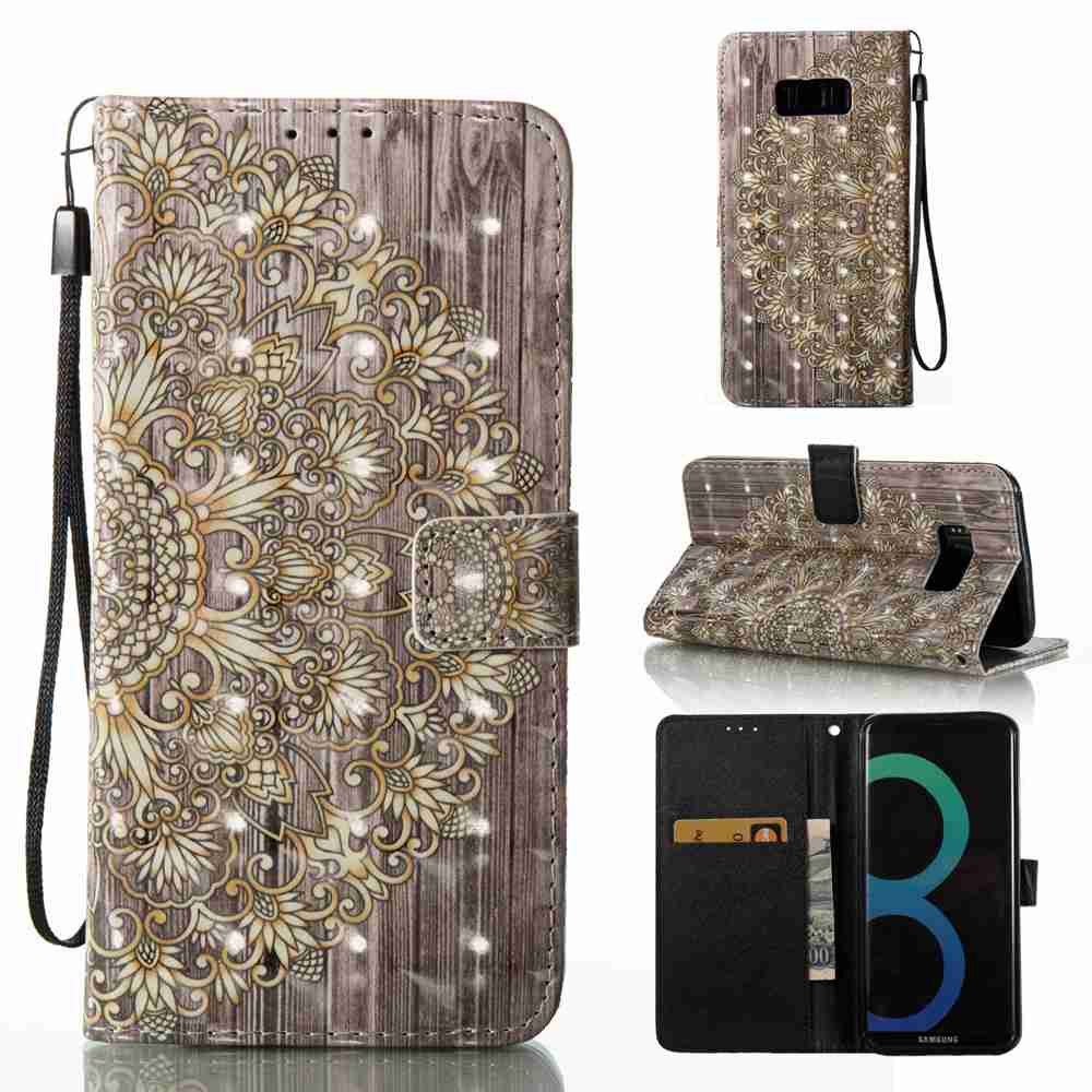 

3D Painted Pu Phone Case for Samsung Galaxy S8 Plus, Golden