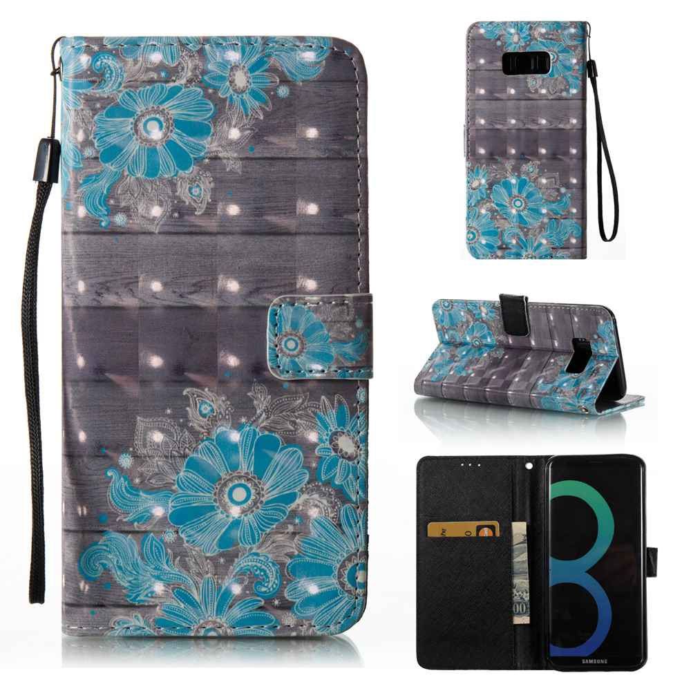

3D Painted Pu Phone Case for Samsung Galaxy S8 Plus, Windsor blue