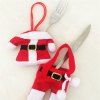 Créatif 2PCS Sacs de Couteaux et Fourches Modèle de Robe Pantalon pour Décoration de Noël - Rouge 