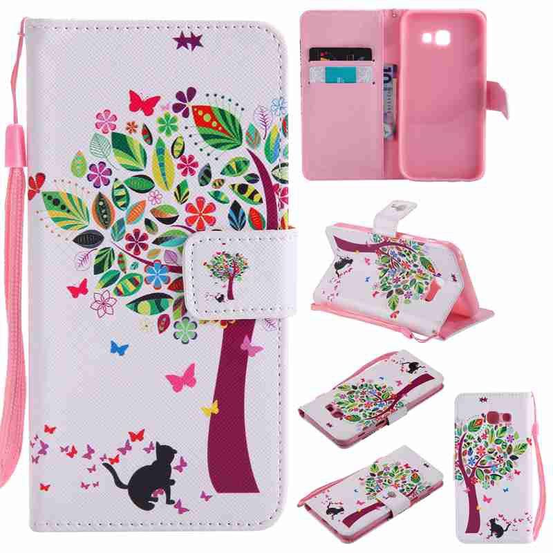 

Painted Pu Phone Case for Samsung Galaxy A5 2017, White and green
