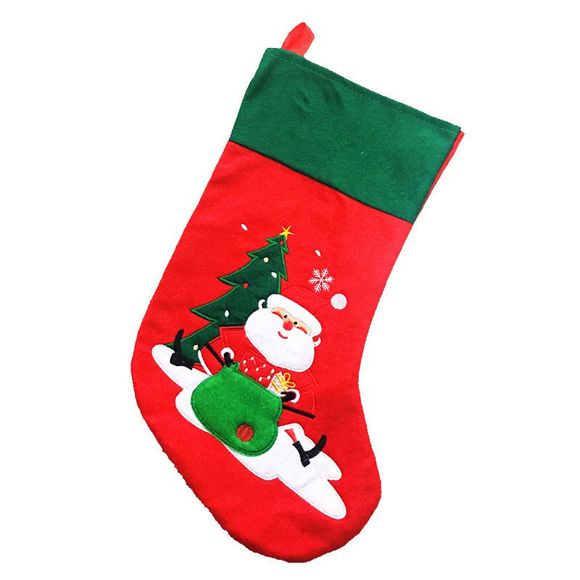Chaussettes de Père Noël Créatives Décorations de Sac-cadeaux de Noël - Rouge 