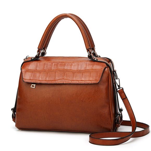 Le style de mode vintage en cuir ciré à l'huile avec un sac à main avec un sac multi-fonctionnel - Brun 